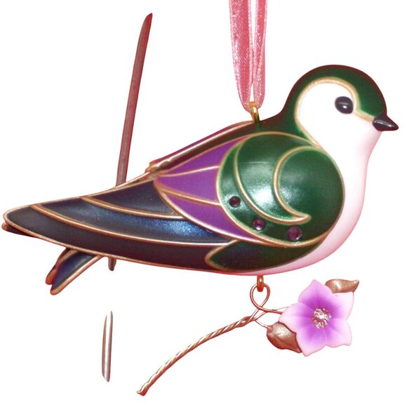 The Beauty of Birds Violet-Green Swallow Ornament NEW - Picture 3 of 11